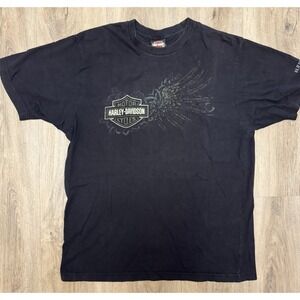 Harley-Davidson Sacramento CA Eagle Wing Graphic Tee Black Size Large
